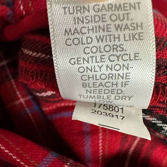 J.Jill Womens XS Petite Red Plaid Flannel Pajamas - Picture 11 of 11